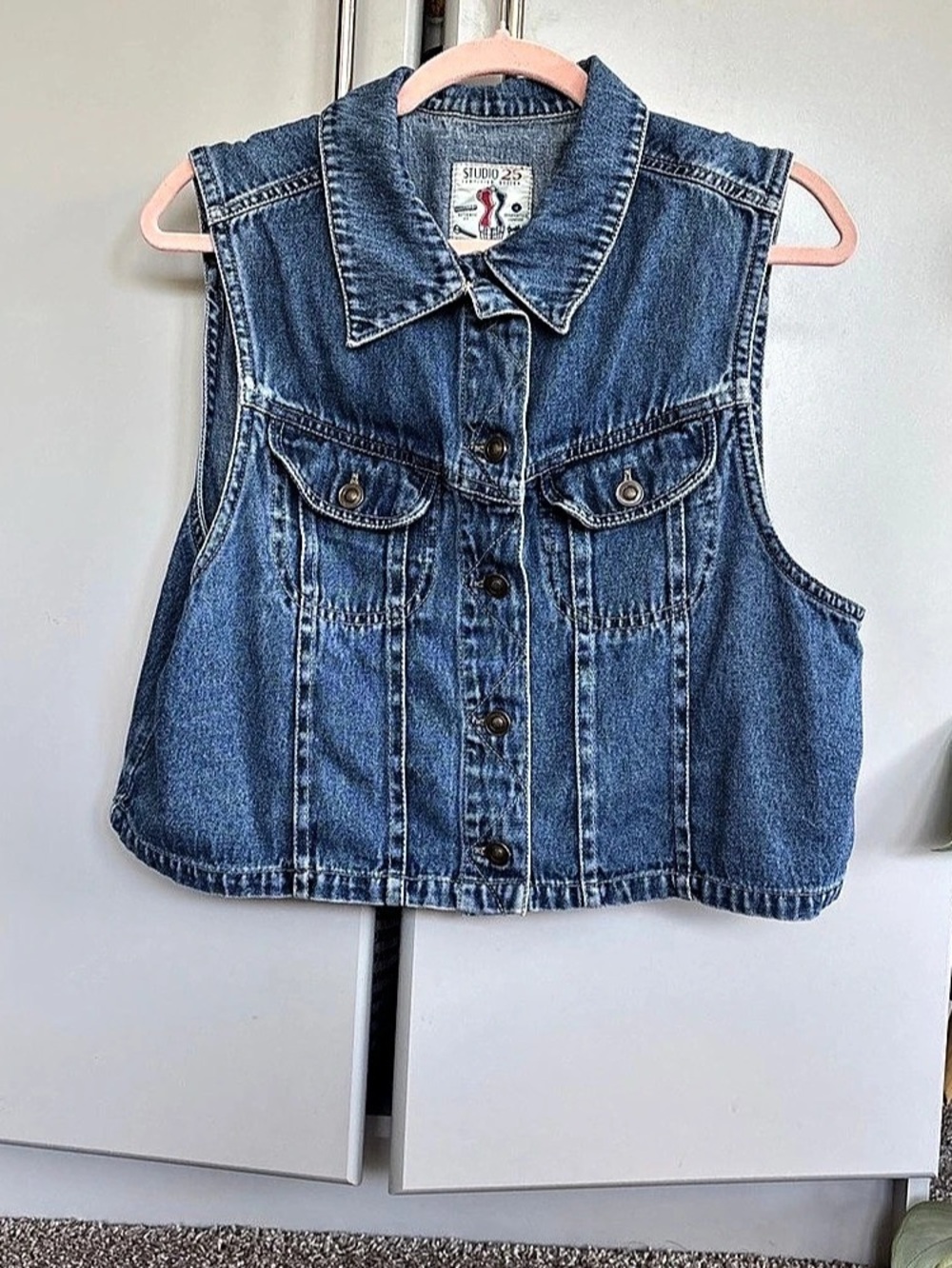 Studio 25 Denim Vest Size XL Like New
